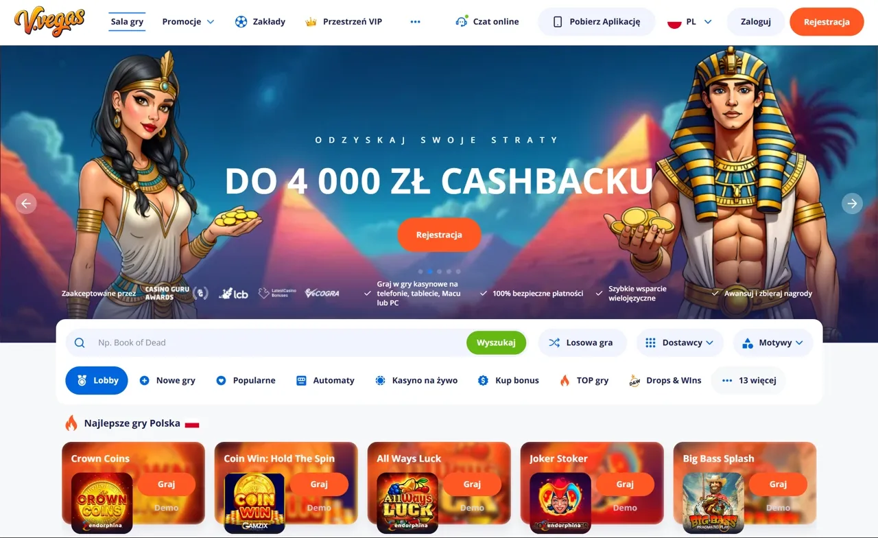 Vulkan Vegas: recenzja kasyna, bonusy i rejestracja